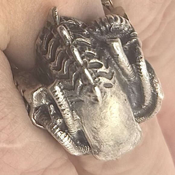 Axel Stocks Metal Messiah Biometric Skull Ring SZ US 12 - Picture 7 of 11